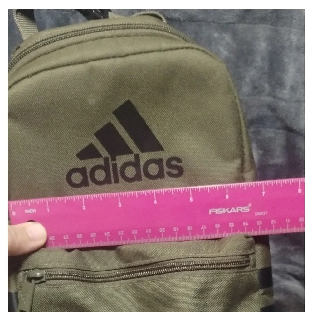 Adidas Backpack and Lunch Bag Set Olive Green 3-Stripe Sport School Travel Bag